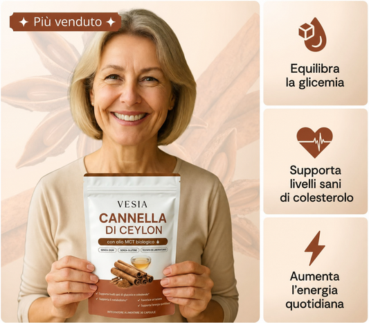 Cannella di Ceylon equivalente a 7200 mg con olio MCT