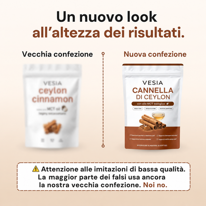 Cannella di Ceylon equivalente a 7200 mg con olio MCT